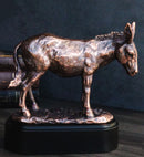 Rustic Western Farmhouse Ass Donkey Mule Electroplated Bronze Resin Figurine