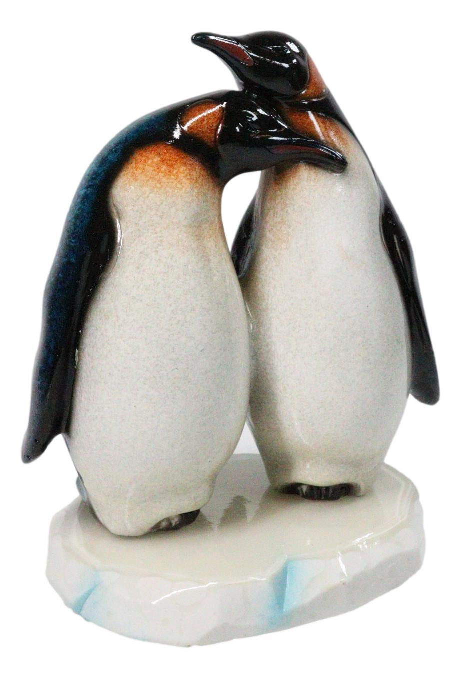 Ebros Romantic Penguin Couple Figurine Resin Glossy Finish Sculpture