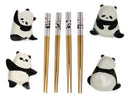 Happy Panda Bears Ceramic Sauce Dishes Chopsticks And Rests Sushi Set For 2
