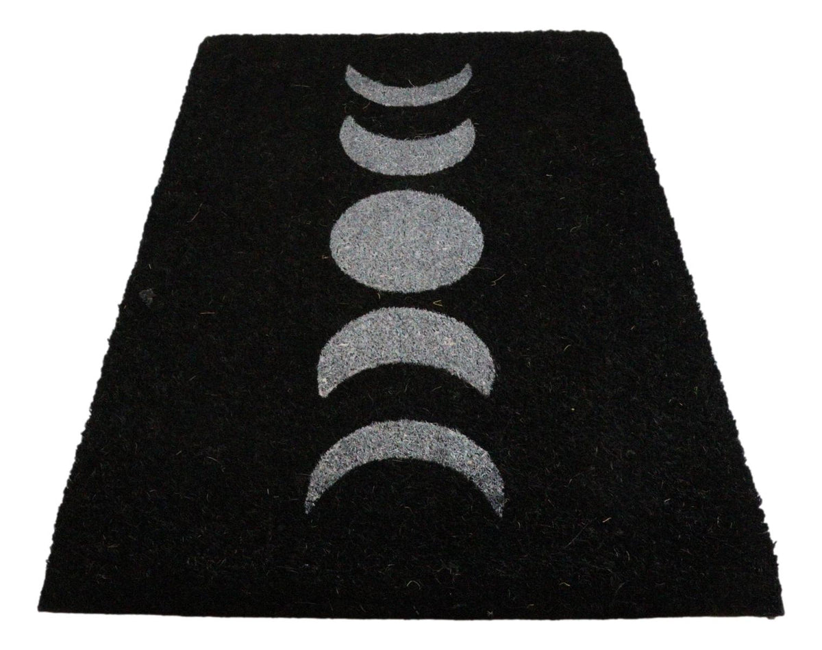 Moon Phase Triple Moon Goddess Black Coir Coconut Fiber Floor Mat Doormat