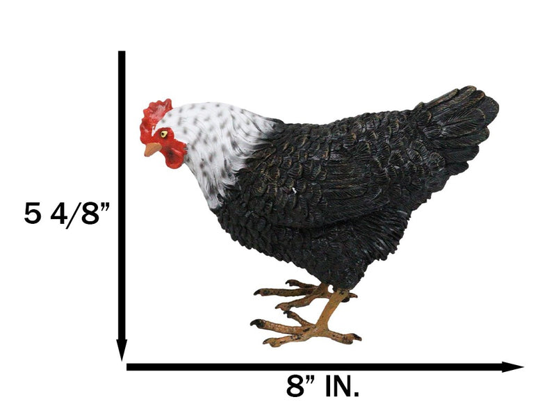 Rustic Western Country Iowa Blue Spotted White Breast Rooster Chicken Figurine