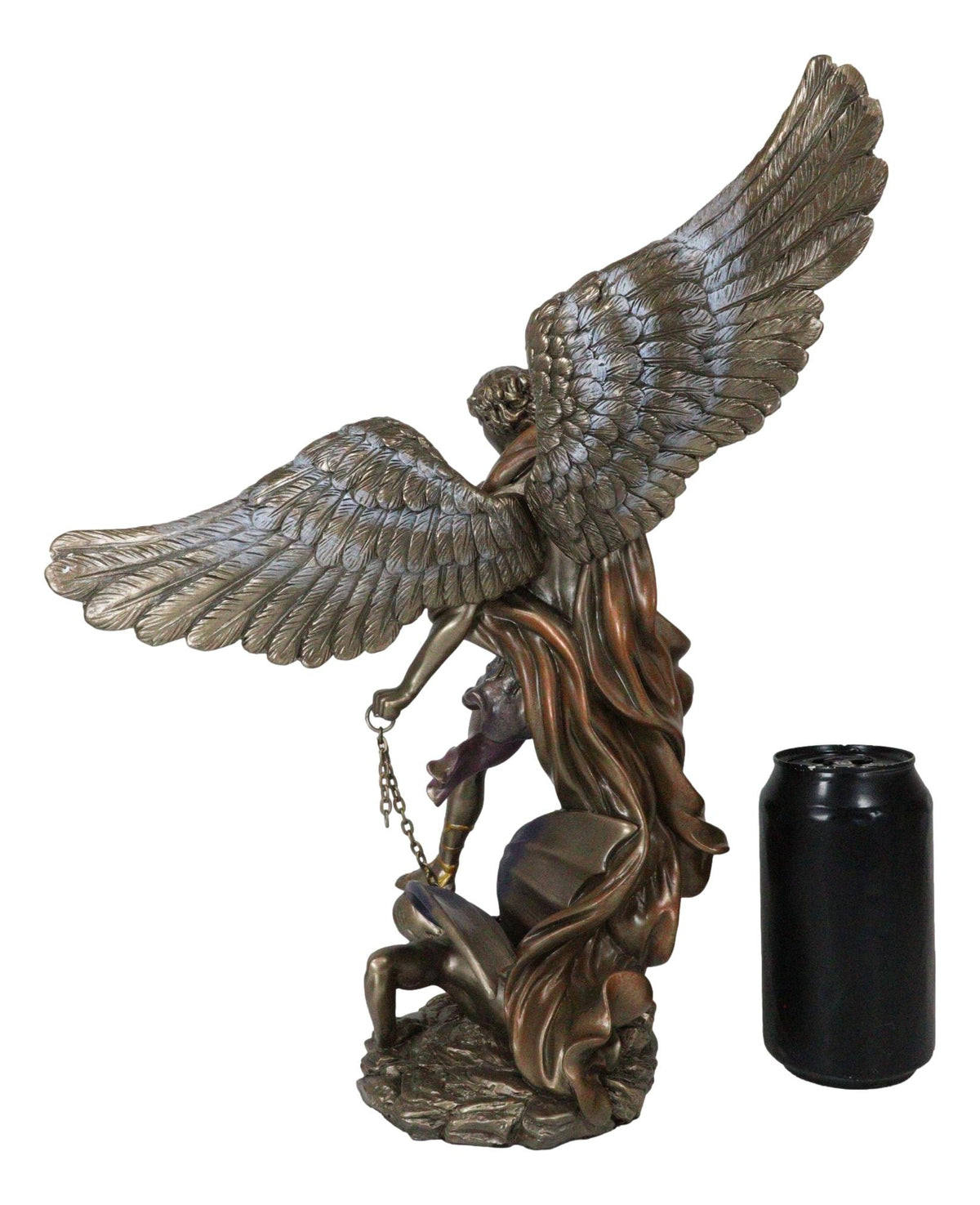 Archangel Saint Michael With Chained Satan On His Feet Collectible Figurine