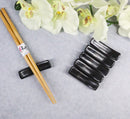 Pack Of 6 Black Kokuyo Modern Collection Porcelain Chopsticks Hashioki Rests