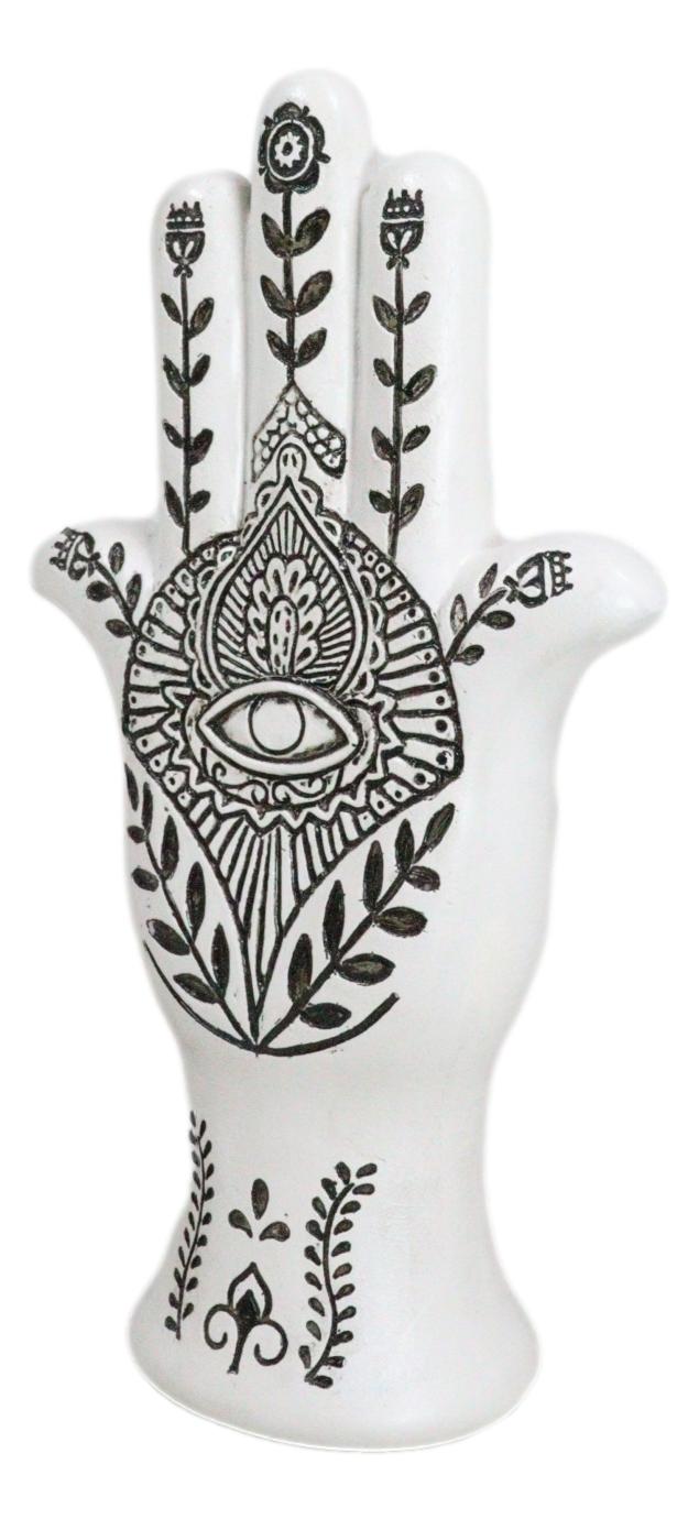 Hamsa Palm Hand Of God Eye Of Providence With Floral Motifs Decorative Figurine