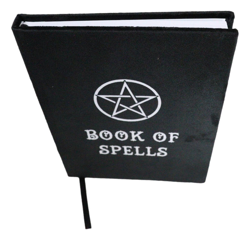 The Book Of Spells Pentagram Circle A5 Lined Pages Velvet Cover Journal Book