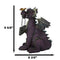 Whimsical Purple Garden Dragon With Butterfly Biting Welcome Plank Sign Figurine