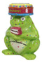 Whimsical Party Happy Birthday Green Frog Ceramic Tea Light Votive Candle Holder