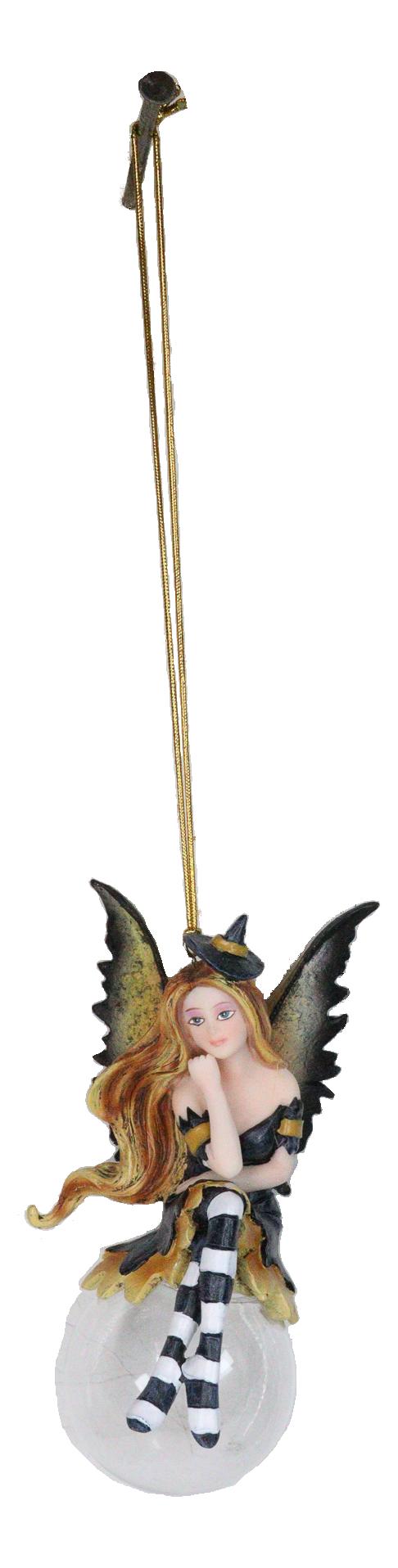 Cordelia Autumn Witch Bubble Rider Fairy Ornament Amy Brown Holiday Collection