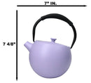 Pastel Purple Minimalist Tilted Round Cast Iron Teapot 28oz Tea Pot With Handle