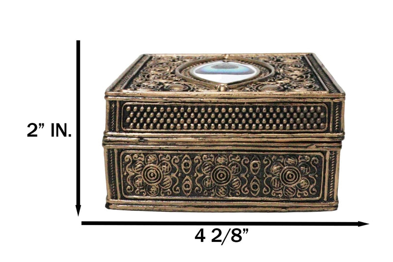 Auspicious Evil Eye Of Providence With Sacred Symbols Square Decorative Box