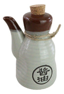 Shoyu Calligraphy White Tenmoku Porcelain Soy Sauce Dispenser Flask 7oz Set Of 6