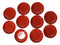 Pack Of 10 Red And Black Melamine Dipping Sauce Or Condiment Round Dishes 4"D