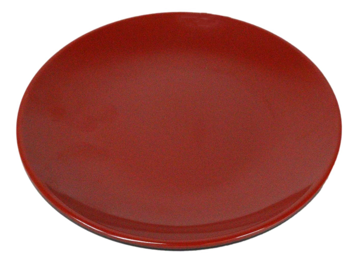 Set Of 6 Traditional Solid Red Black Melamine Salad Appetizer Round Plates 7"D