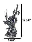 Fantasy Gothic Fiery Azure Dragon With Orb And Rune Sword Letter Opener Figurine