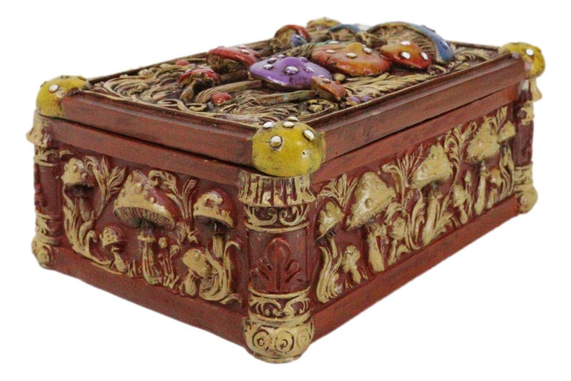 Witchcraft Toadstool Mushrooms Forest Wicca Ornate Tarot Cards Trinket Box