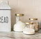 Set of 3 Clear Glass Canister Make Up Seashells Sand Storage Jars With Gold Lids