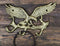 Cast Iron Rustic Gold American Patriotic Bald Eagle 3-Peg Coat Keys Wall Hooks