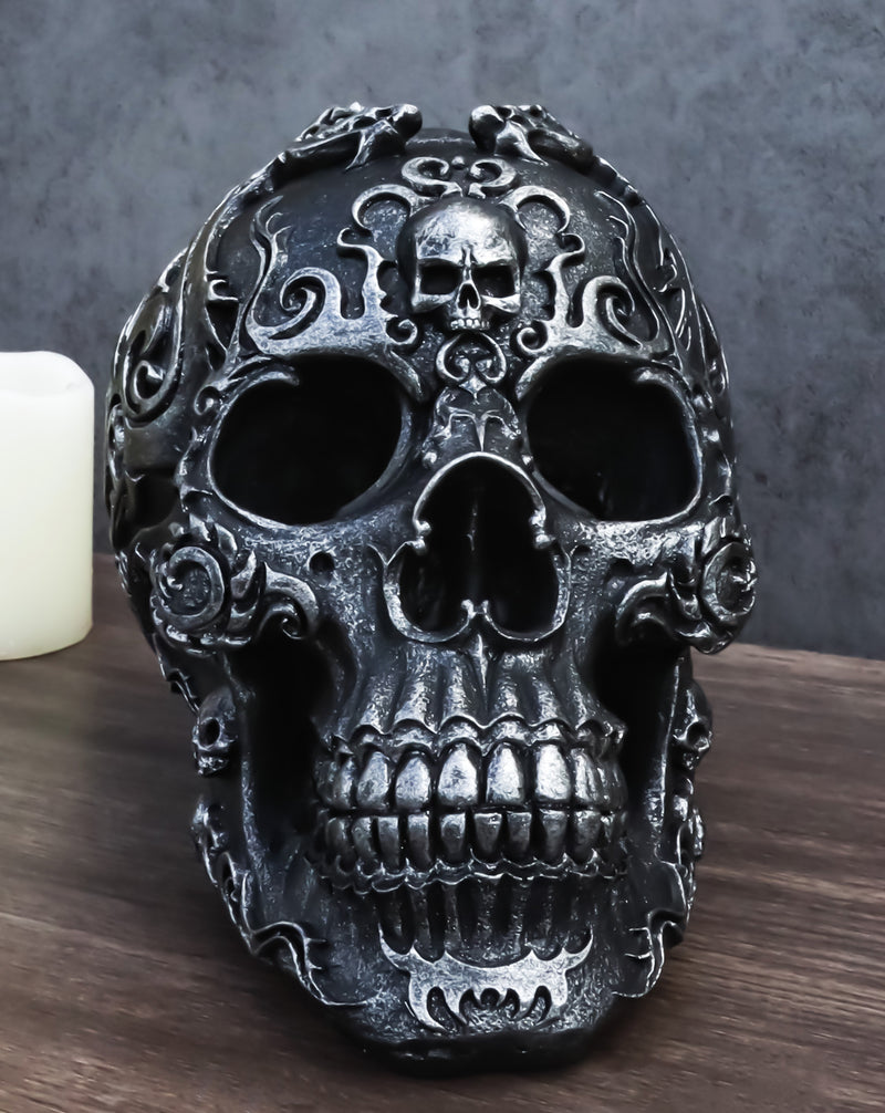 Gothic Black El Diablo Inferno Fire Tattoo Devil Hell Dragon Skull Figurine
