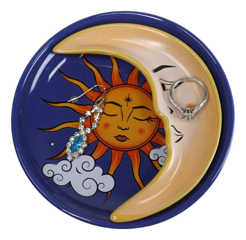 Wicca Celestial Belenos Sun God And Luna Moon Goddess Night Day Trinket Dish