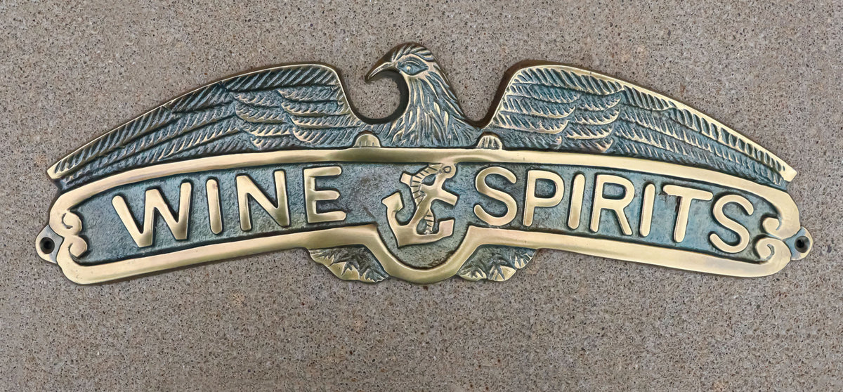 Marine Bald Eagle Sailor Anchor Wine And Spirits Aluminum Wall Decor Plaque - Ebros Gift