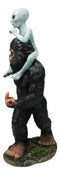 Large Sasquatch Bigfoot Flipping Off With Roswell Alien On Shoulders Figurine