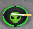 Green UFO Outer Space Colony Extra Terrestrial Roswell Alien Cigarette Ashtray