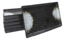 Pack Of 6 Charcoal Hakumu Ceramic Rectangular Sushi Plate Raised Straight Edge