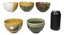 Abstract Art Tenmoku Glazed Ceramic 10oz Matcha Tea Bowl Set of 5 Made In Japan