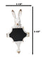 Pack Of 2 Antique White Pewter Bunny Rabbit Head Wall Coat Hooks With Chalkboard