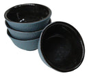 Teal Blue Textured Japanese Tetsubin Style Cast Iron Mini Tea Cups Set of 4