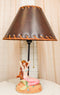 Venus Making Up Marine Sea Siren Mermaid With Pink Tail And Red Hair Table Lamp