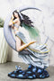 Celestial Dream Voyage Crescent Moon Lullaby Fairy Floating On Clouds Statue