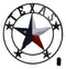 Oversized 40"D Vintage Rustic Western Texas Star Metal Wall Circle Sign Plaque