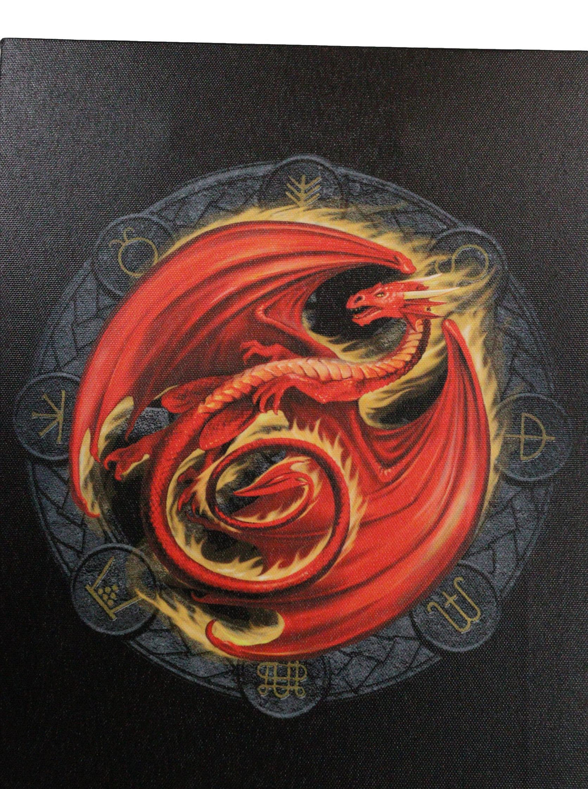 Anne Stokes Beltane Drake Sabbats Wheel of The Year Dragon Canvas Wall Decor - Ebros Gift