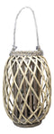 16"H Rustic Western Farmhouse Rattan Wood Willow Candle Lantern Candleholder