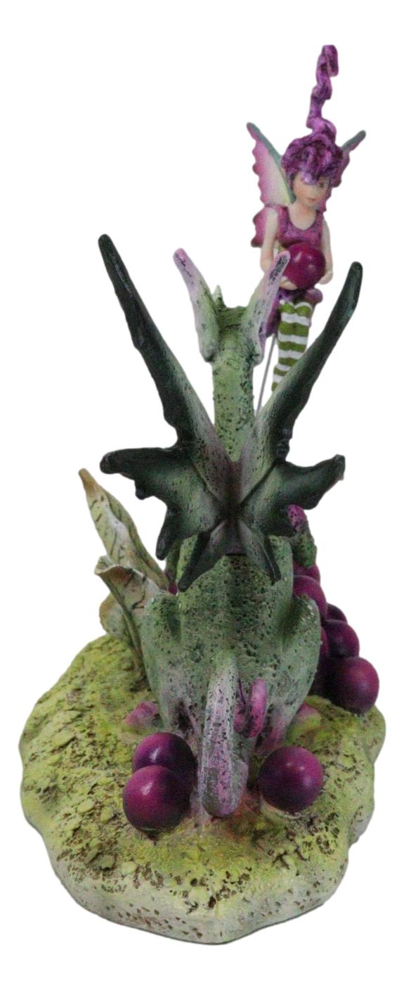Whimsical Amy Brown Always Share Your Grapes Dragon Fairy with Pixie Figurine