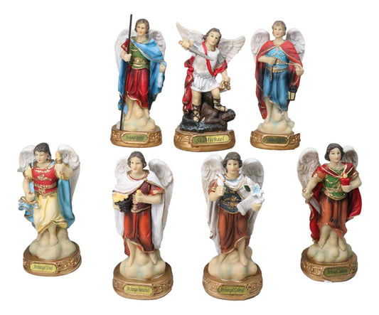 Archangels Michael Gabriel Raphael Jofiel Barachiel Uriel Zadquiel Figurine Set