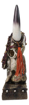 Rustic Western Cow Skull Turquoise Diamond Scrollwork Tassels Trophy Figurine
