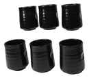 Pack Of 6 Modern Minimalist Black Kokuyo Glazed Ceramic Yunomi Tea Cups 9oz