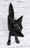 Black Powder Cast Iron Rustic Whimsical Animal Chibi Fox Door Knocker Plaque