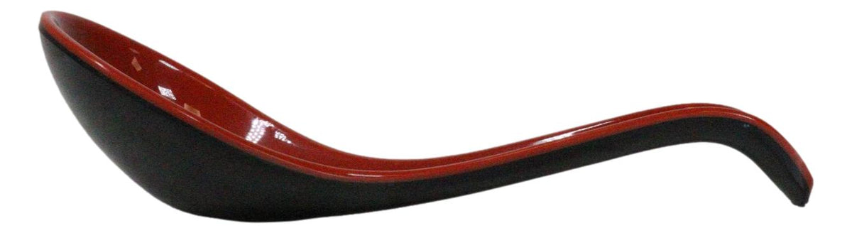 Contemporary Red Black Melamine Asian Soup Spoons With Ladle Hook Pack Of 6 Set