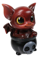 Red Scarlex Drake Potion Pals Small Baby Dragon Imp Sitting in Cauldron Figurine