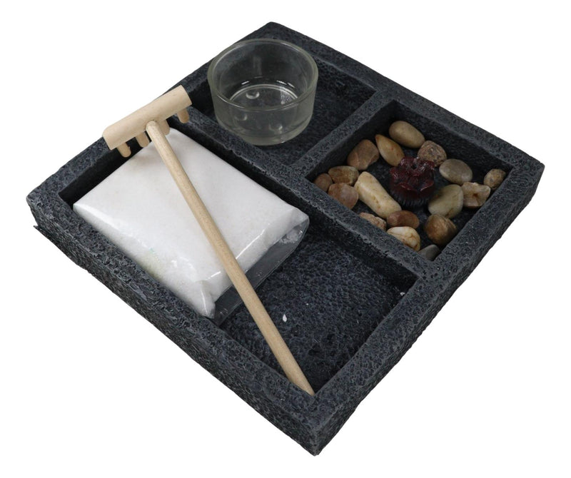 Square Buddha Zen Garden Set Lotus Incense And Candle Holder Meditation Kit