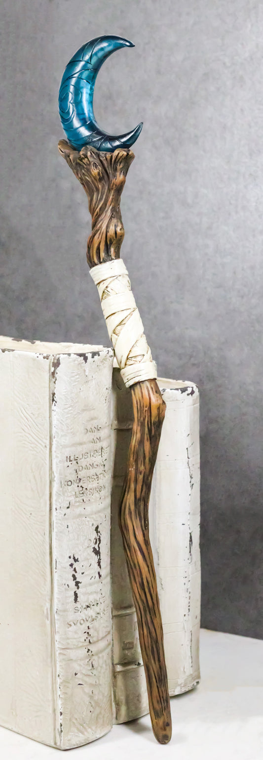 Wicca Witchcraft Sorcerers Fantasy Crescent Moon Dendritic Branch Magic Wand