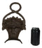 Rustic Cast Iron Flowers In Basket Vase Decorative Door Stopper Or Wall Decor