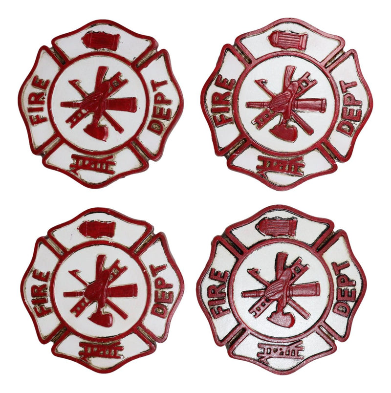 911 Emergency Fireman Fire Hydrant Coaster Set With 4 Firefighter Logo Coasters