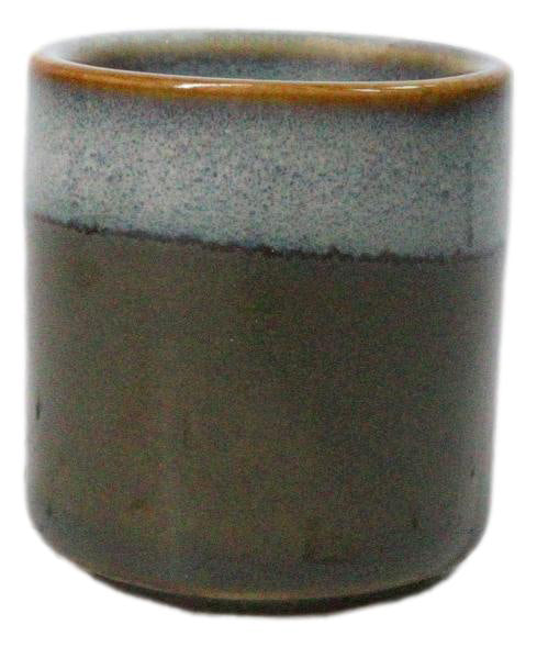 Set of 6 Earth Green And Gray Porcelain 1.25oz Ochoko Yuzu Sake Cups