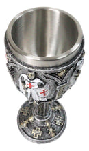 Medieval Swordsman White Templar Crusader Knight Suit of Armor Wine Goblet
