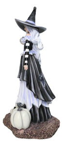 Fantasy Amy Brown Ghost Pumpkins Witch With Bat and Haunted Spirit Figurine