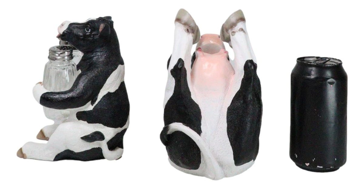 Bovine Brew And Moo Spice Wine Bottle And Salt Pepper Holder Set Decorative